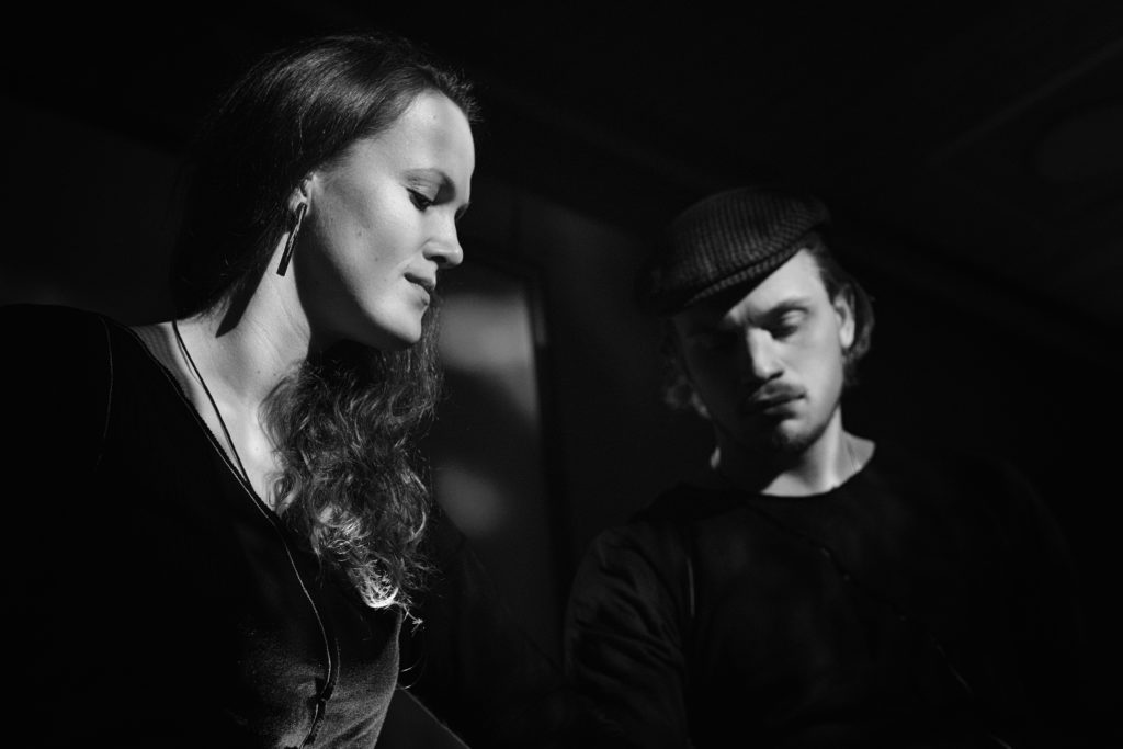 Two performers on stage