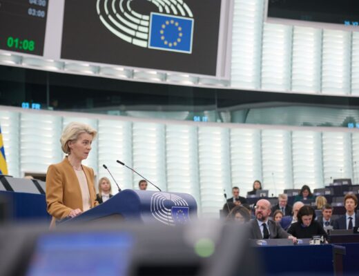 On february 6, 2024, Ursula von der Leyen, President of the European Commission, travelled to Strasbourg, France, to participate in the plenary session of the European Parliament.