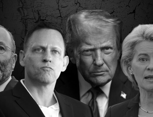 Manfred Weber, Peter Thiel, Donald Trump ja Ursula von der Leyern