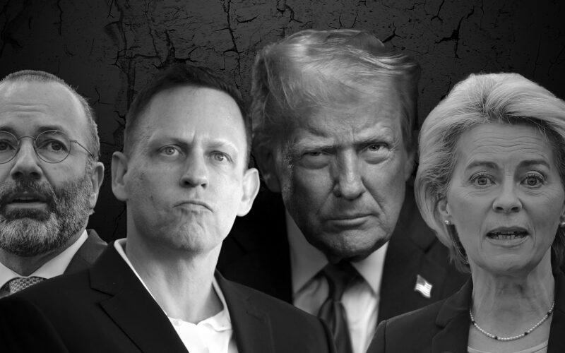 Manfred Weber, Peter Thiel, Donald Trump ja Ursula von der Leyern